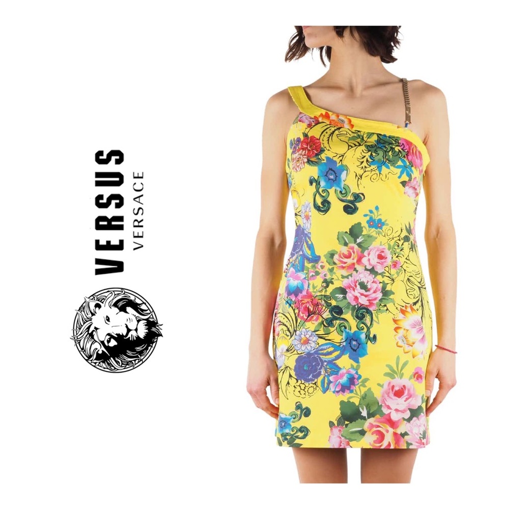 VERSUS VERSACE Yellow Floral Mini Dress Size 8